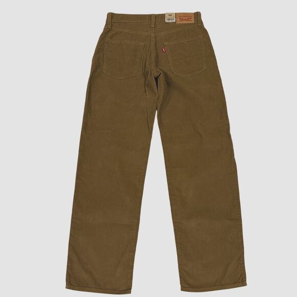 Levis 94 Baggy Pants Womens Sz 27 Tan Corduroy Straight Leg Mid Rise Hipster NWT - Picture 2 of 12